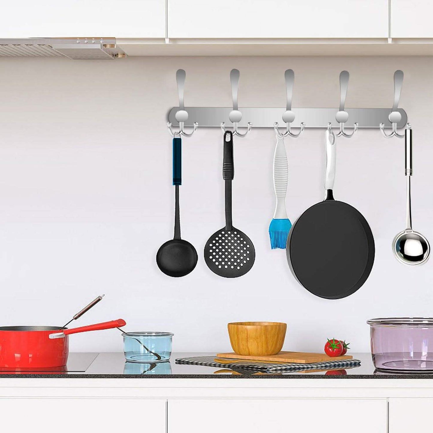 Wall Mount Coat 15 Hooks Stainless Steel Clothes Hanger Rack DailySale