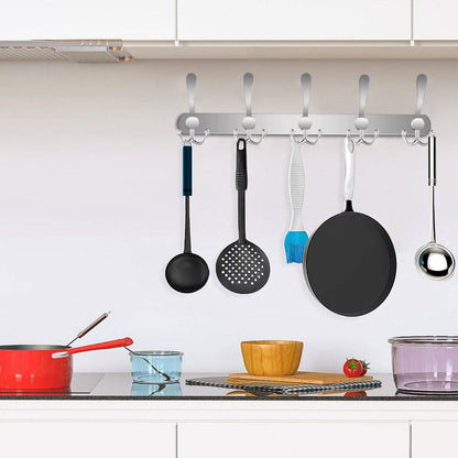 Wall Mount Coat 15 Hooks Stainless Steel Clothes Hanger Rack DailySale