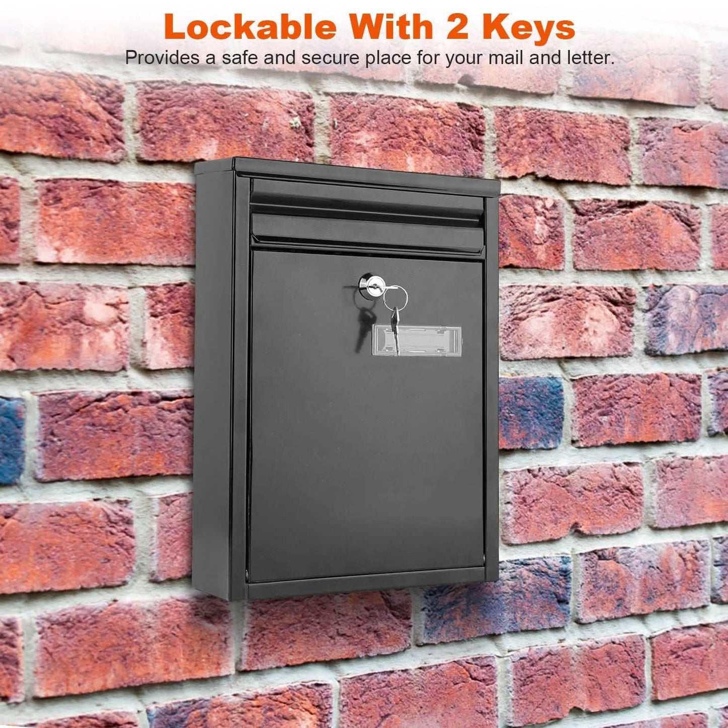 Wall Mount Mailbox Lockable Galvanized Iron Letter Post Box DailySale
