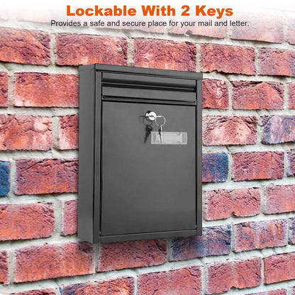 Wall Mount Mailbox Lockable Galvanized Iron Letter Post Box DailySale