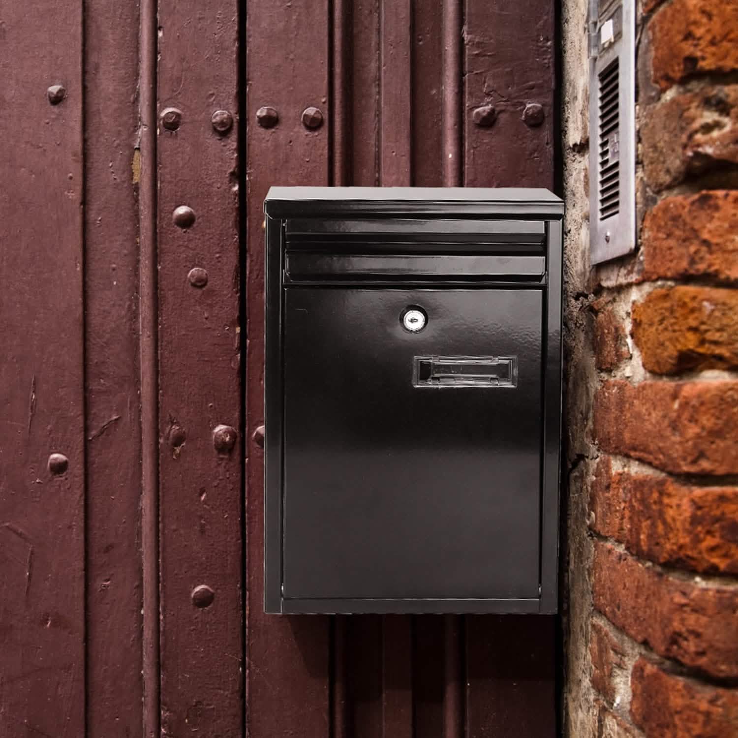 Wall Mount Mailbox Lockable Galvanized Iron Letter Post Box DailySale