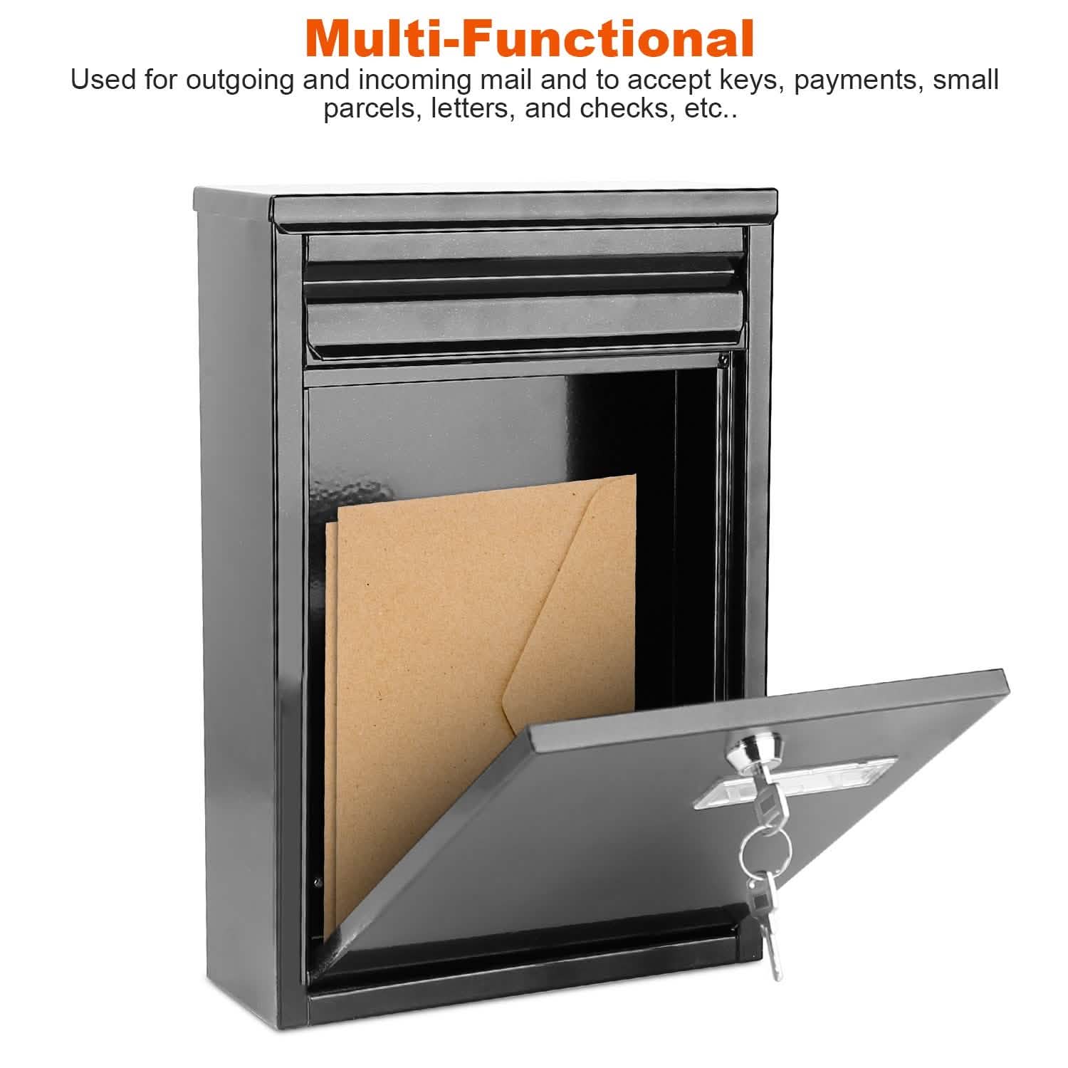 Wall Mount Mailbox Lockable Galvanized Iron Letter Post Box DailySale