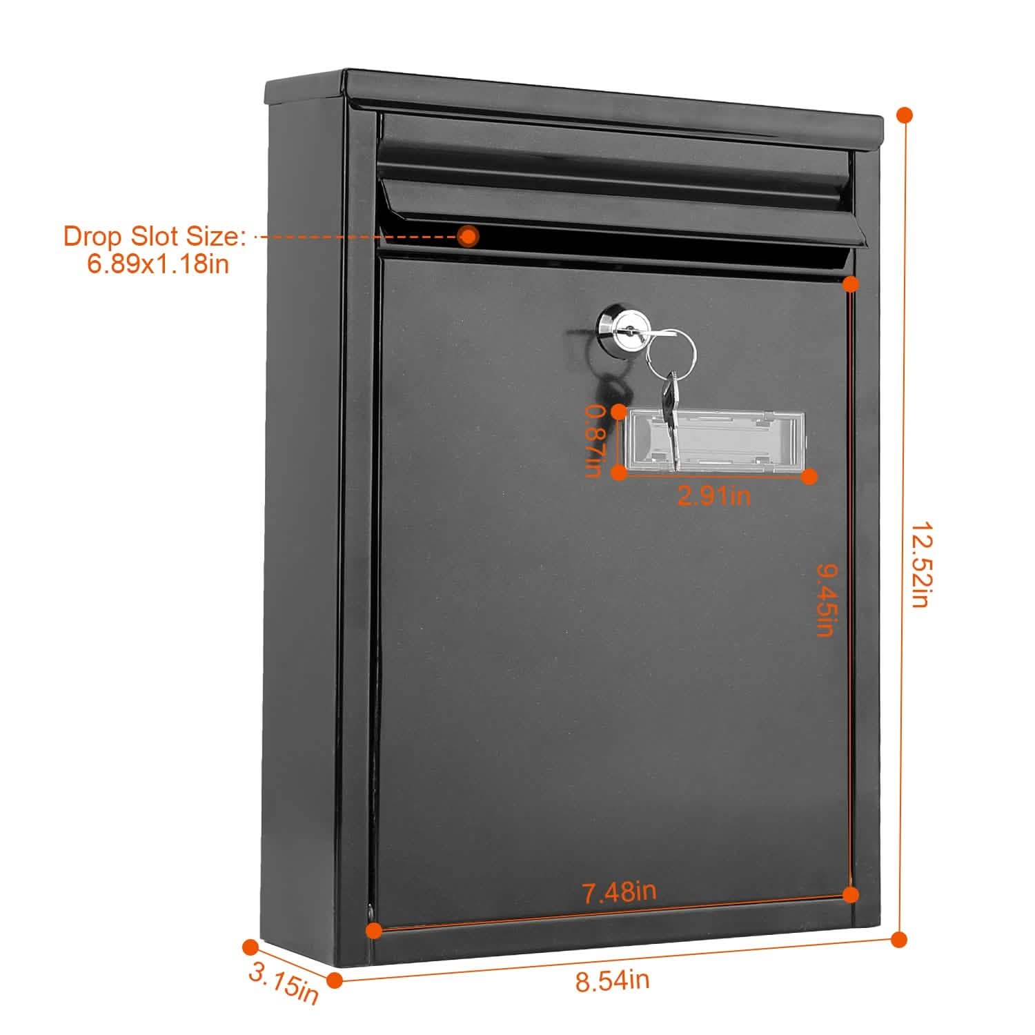 Wall Mount Mailbox Lockable Galvanized Iron Letter Post Box DailySale