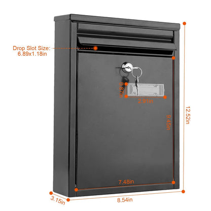 Wall Mount Mailbox Lockable Galvanized Iron Letter Post Box DailySale