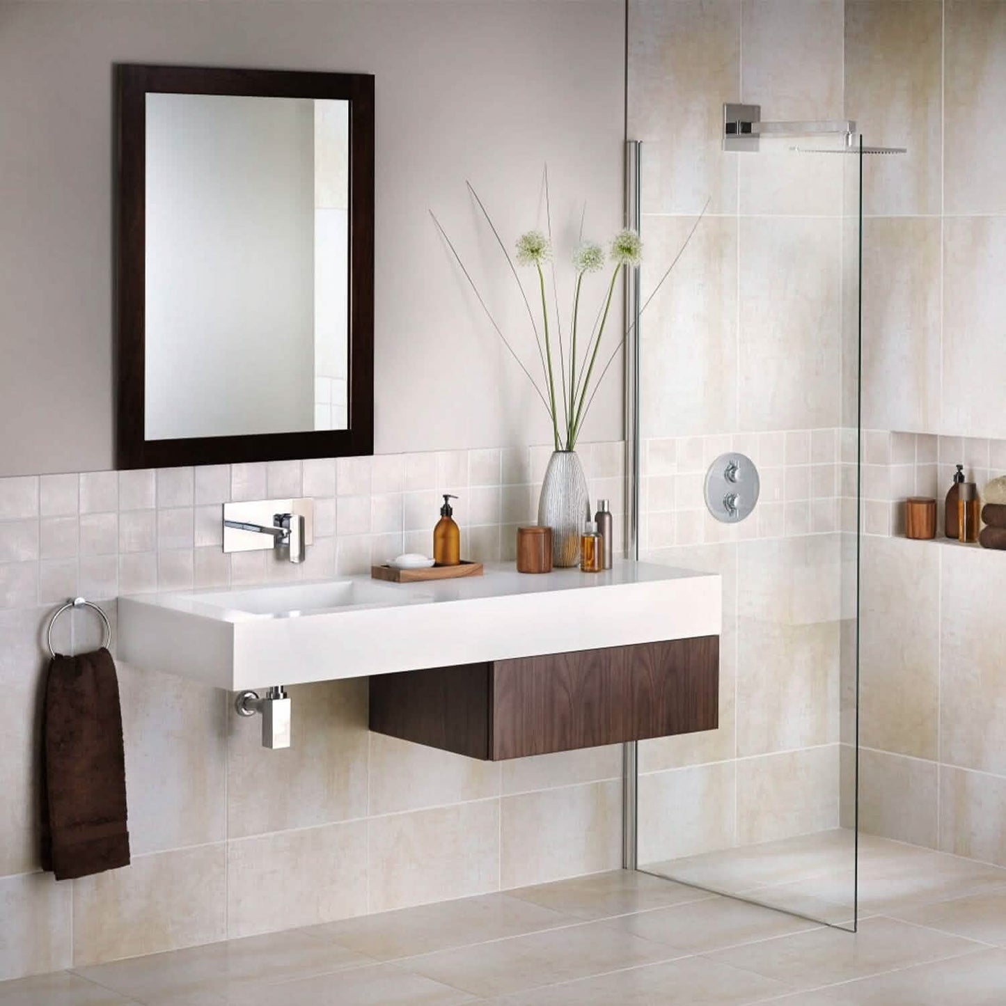 Wall Mount Mirror Wood-Like Frame Rectangle Modern Hanging Mirror DailySale