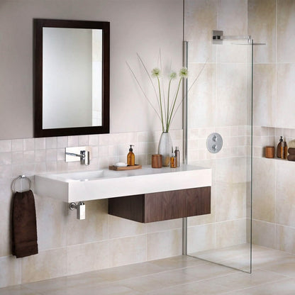 Wall Mount Mirror Wood-Like Frame Rectangle Modern Hanging Mirror DailySale