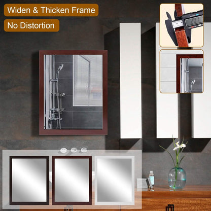 Wall Mount Mirror Wood-Like Frame Rectangle Modern Hanging Mirror DailySale