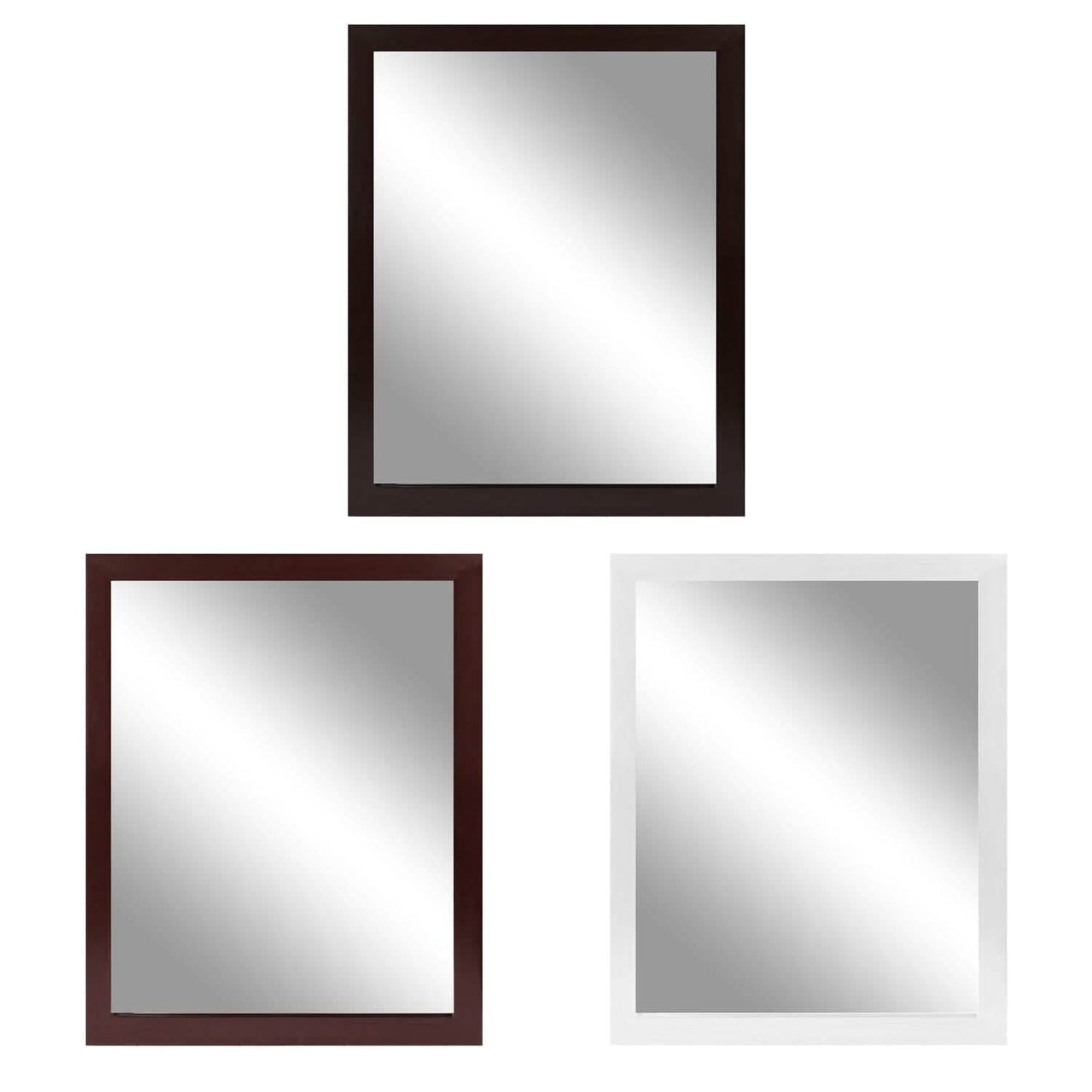 Wall Mount Mirror Wood-Like Frame Rectangle Modern Hanging Mirror DailySale