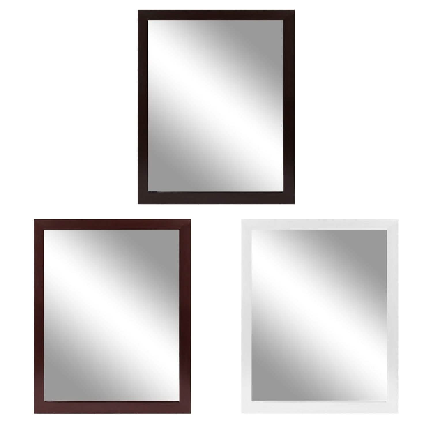 Wall Mount Mirror Wood-Like Frame Rectangle Modern Hanging Mirror DailySale