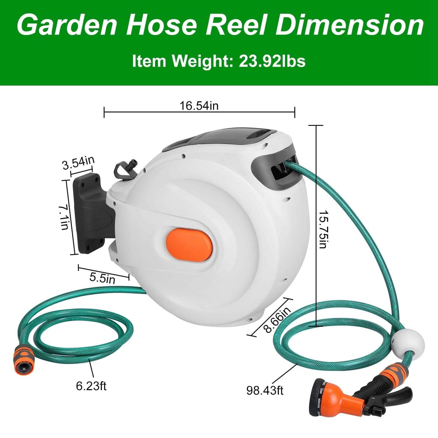 Wall Mounted Automatic Retractable Garden Hose Reel DailySale