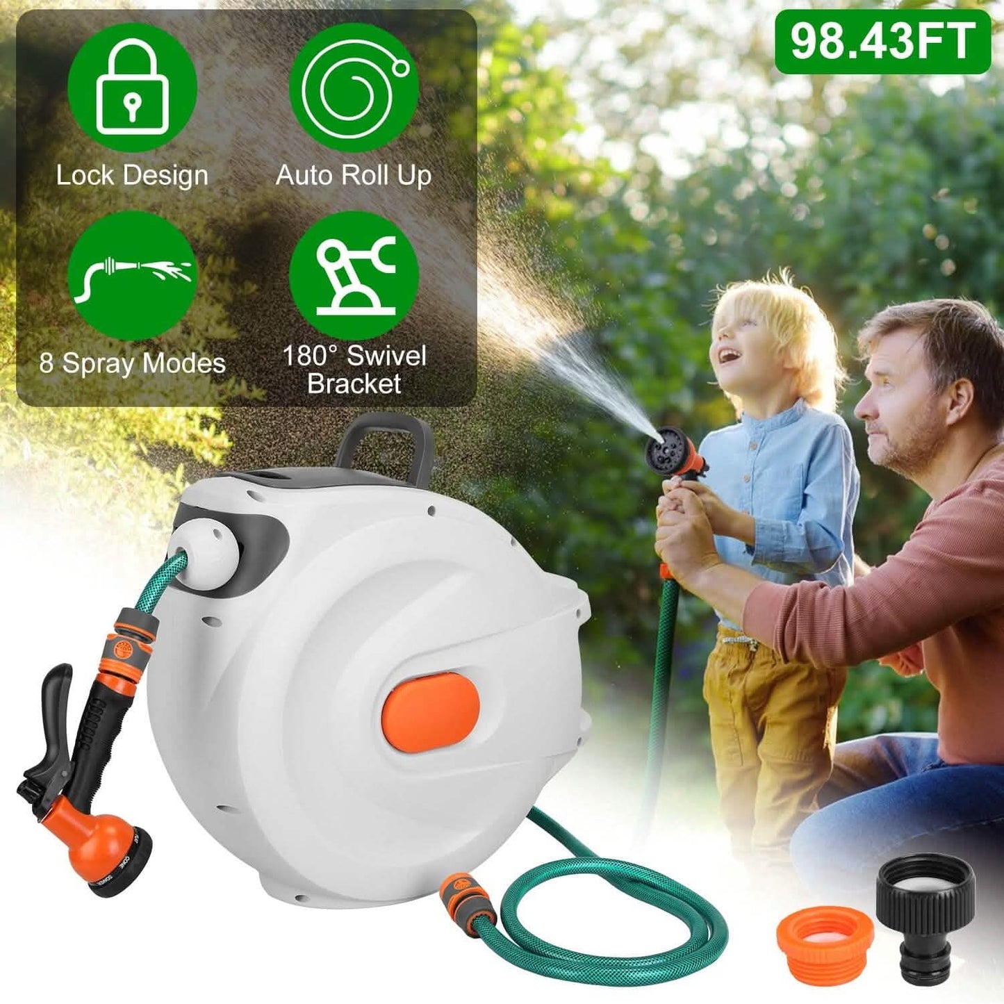 Wall Mounted Automatic Retractable Garden Hose Reel DailySale