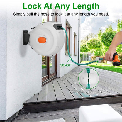 Wall Mounted Automatic Retractable Garden Hose Reel DailySale