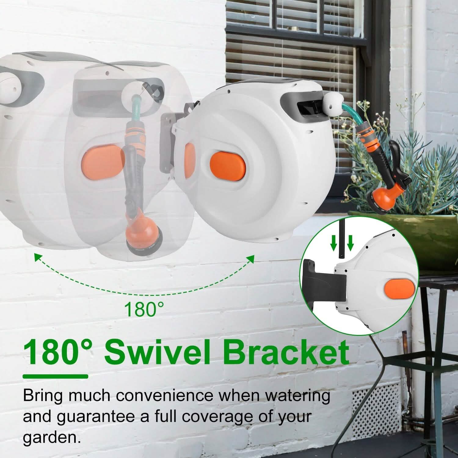 Wall Mounted Automatic Retractable Garden Hose Reel DailySale