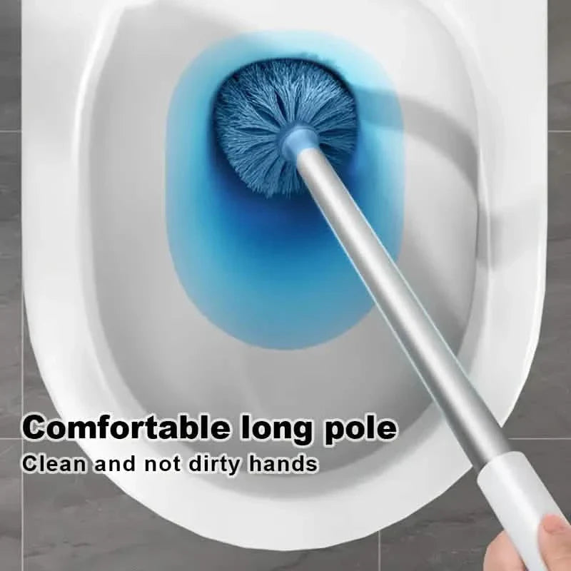 Wall Mounted Long Handle Toilet Cleaning Brush With Holder DailySale