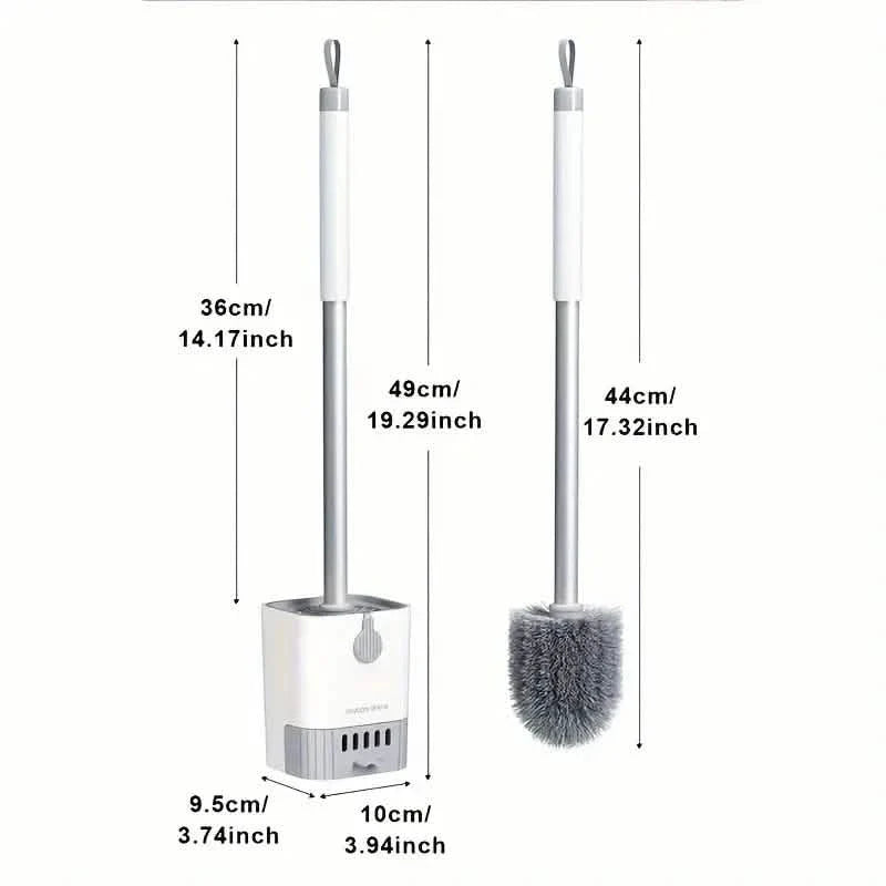 Wall Mounted Long Handle Toilet Cleaning Brush With Holder DailySale