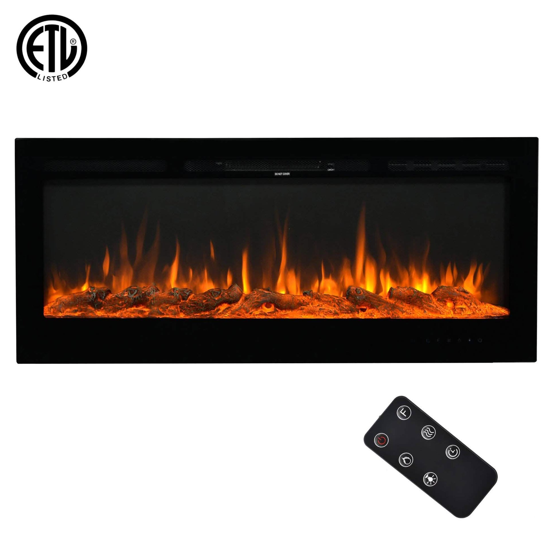 Wall-Mounted Recessed Electronic Fireplace - 50 Inch DailySale