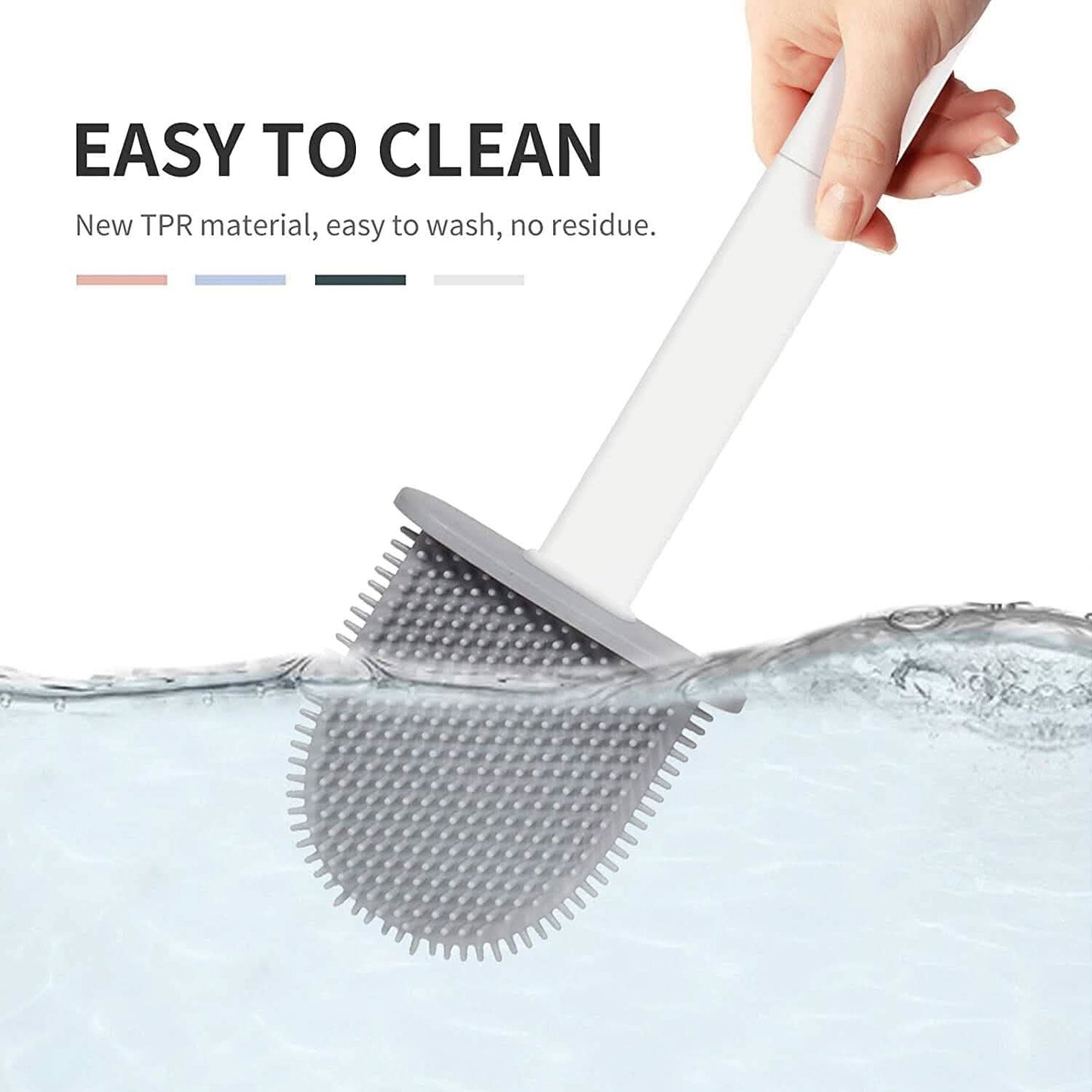 Wall Mounted Silicone Bathroom Brush and Holder Set DailySale