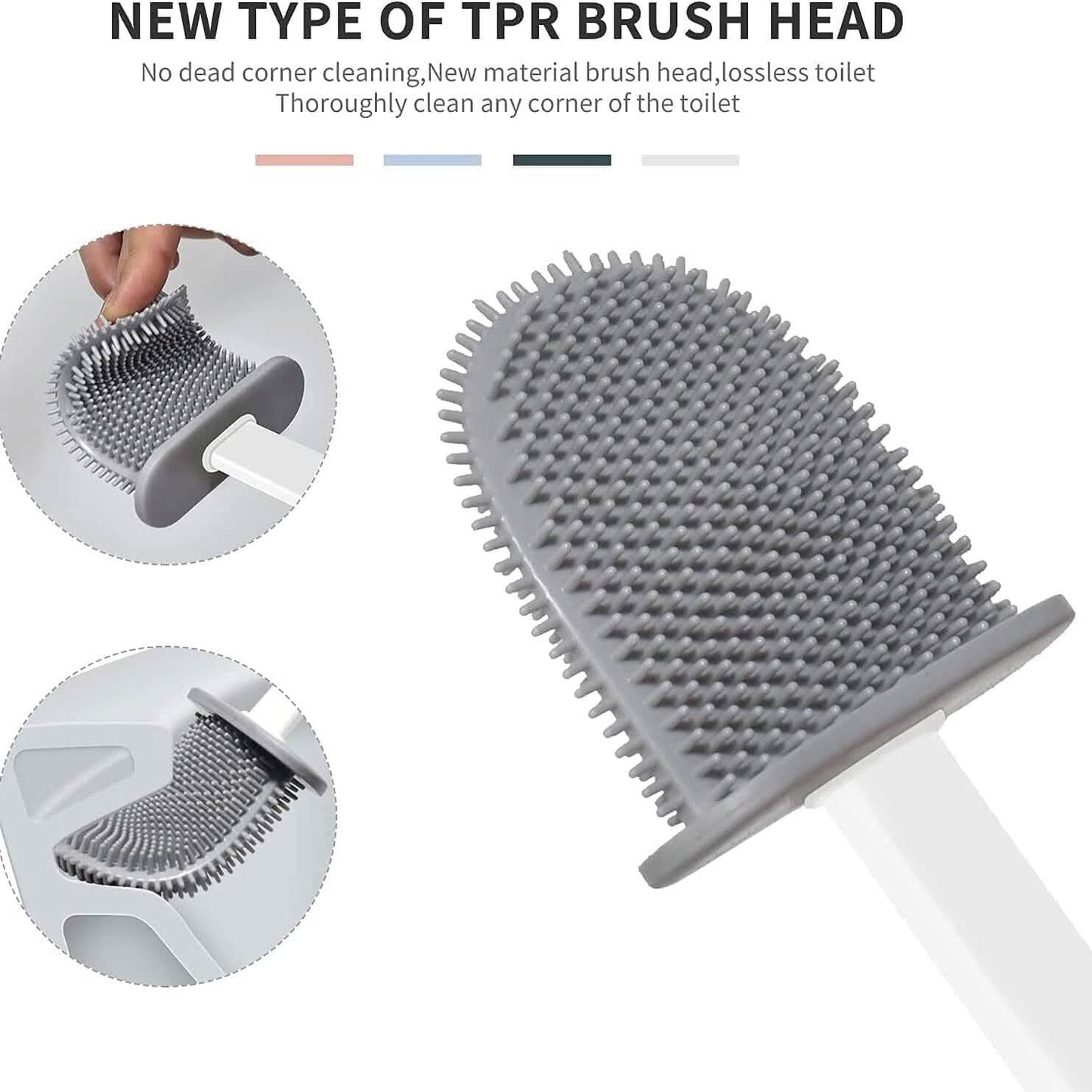 Wall Mounted Silicone Bathroom Brush and Holder Set DailySale