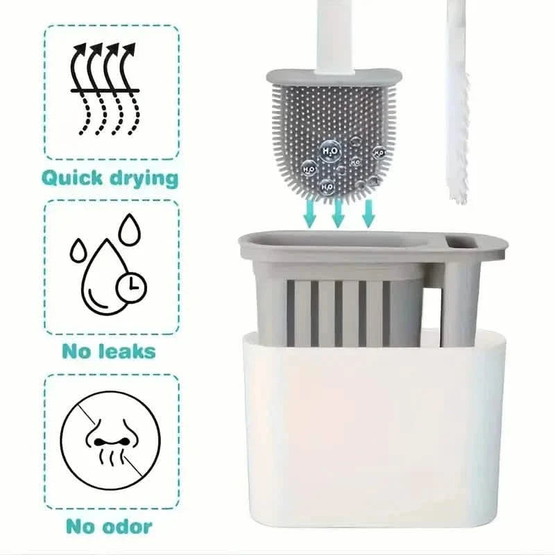 Wall-Mounted Toilet Brush Holder with Long Handle DailySale
