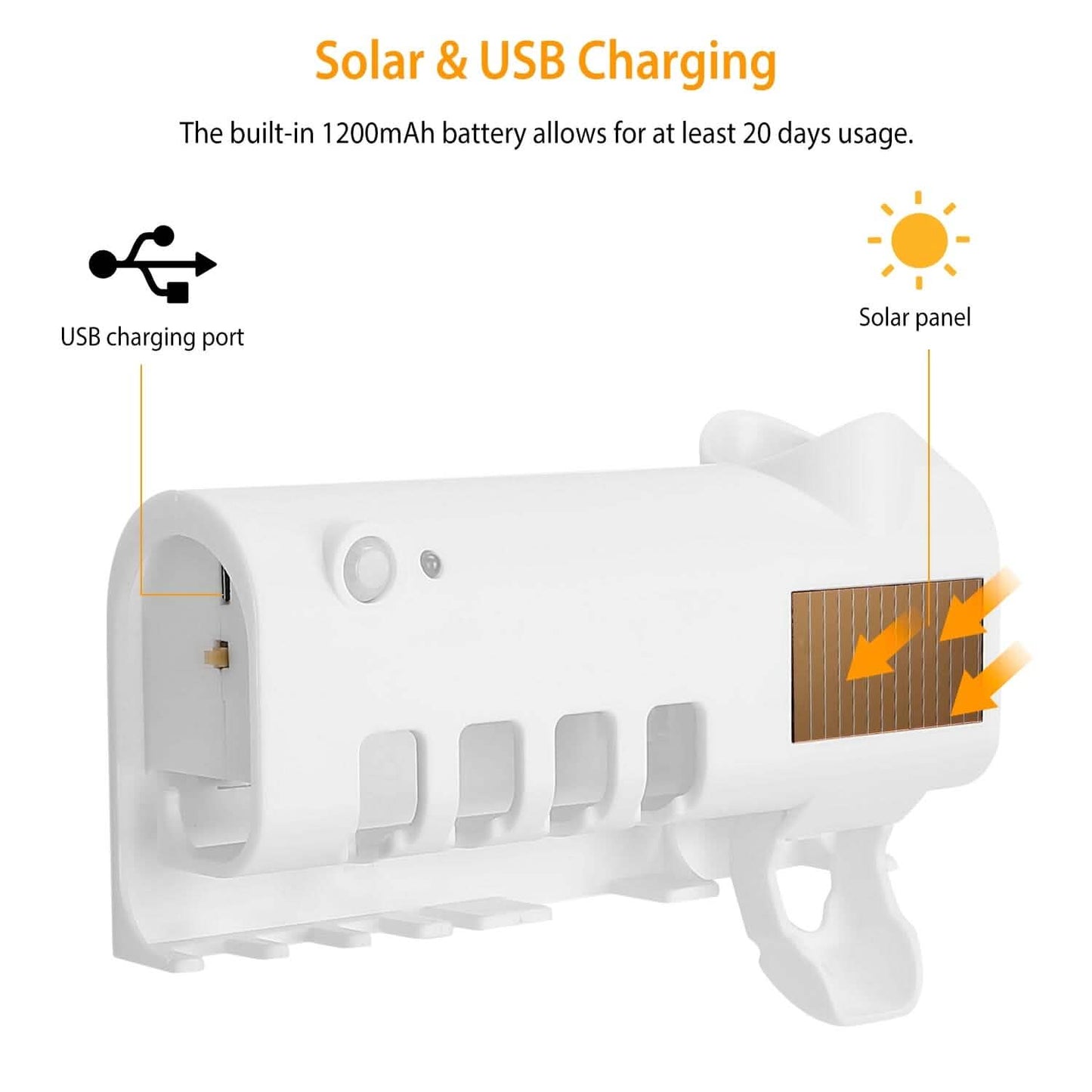 Wall Mounted Toothbrush Sanitizer Holder IR Induction UV Sanitization Rack DailySale