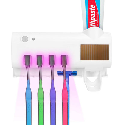Wall Mounted Toothbrush Sanitizer Holder IR Induction UV Sanitization Rack DailySale