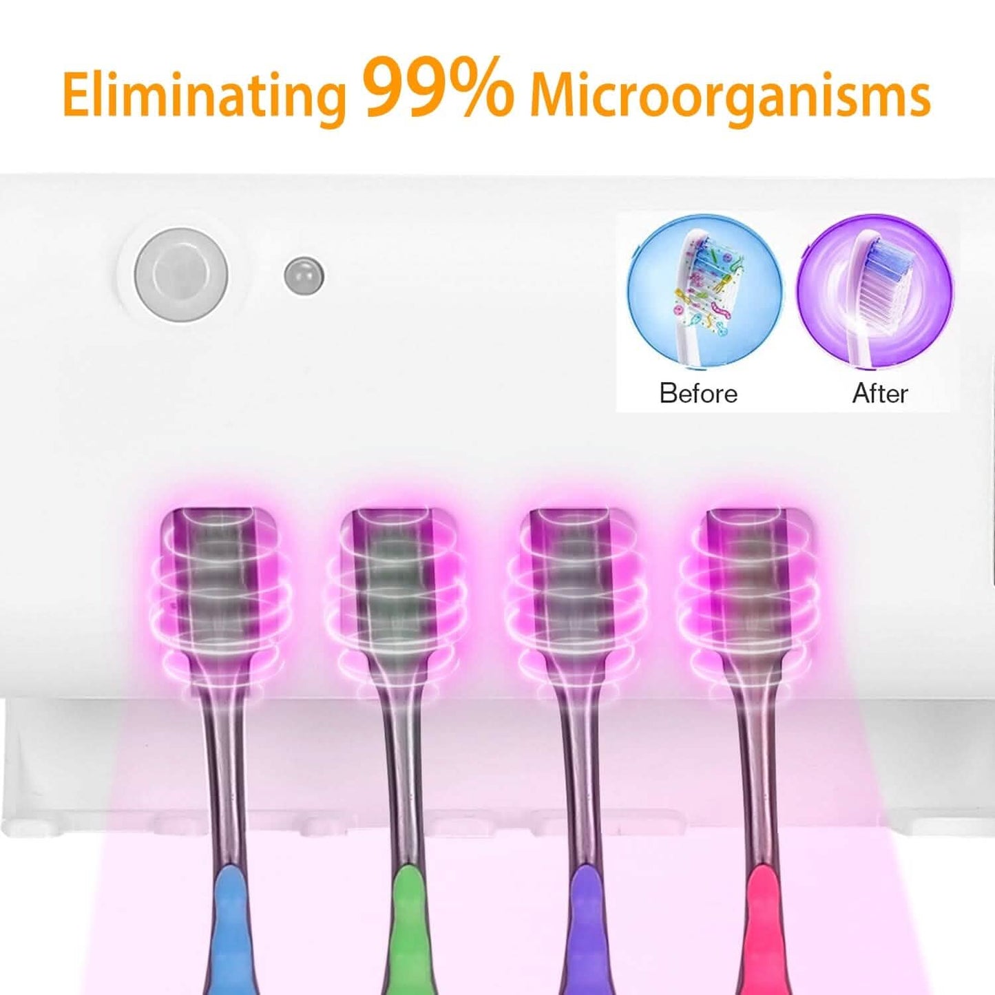 Wall Mounted Toothbrush Sanitizer Holder IR Induction UV Sanitization Rack DailySale