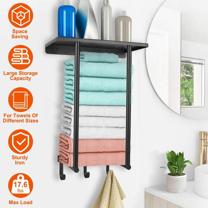 Wall Mounted Towel Rack for Rolled Towels DailySale