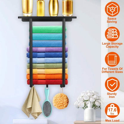 Wall Mounted Towel Rack for Rolled Towels DailySale