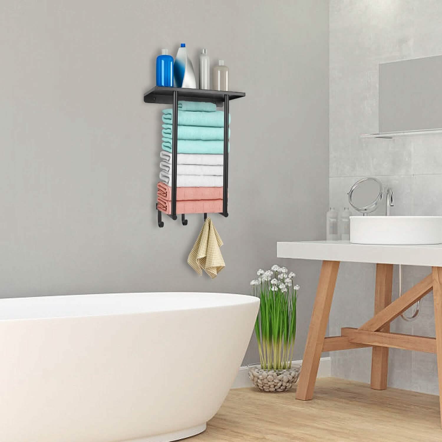 Wall Mounted Towel Rack for Rolled Towels DailySale