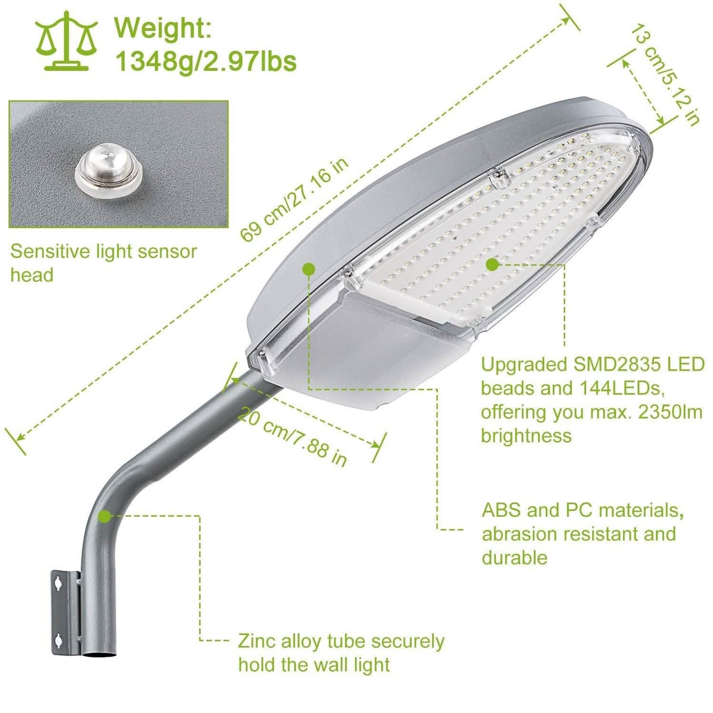 Wall Pack LED Lights 144LEDs Photocell Sensor Street Lamp IP65 Waterproof DailySale