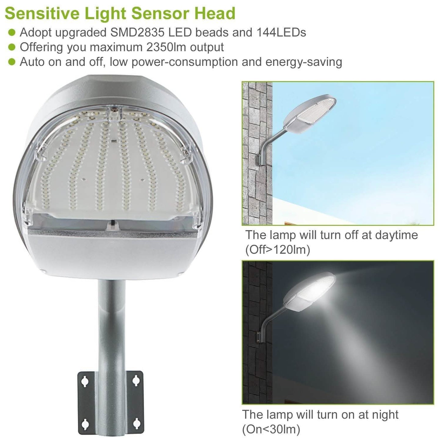 Wall Pack LED Lights 144LEDs Photocell Sensor Street Lamp IP65 Waterproof DailySale