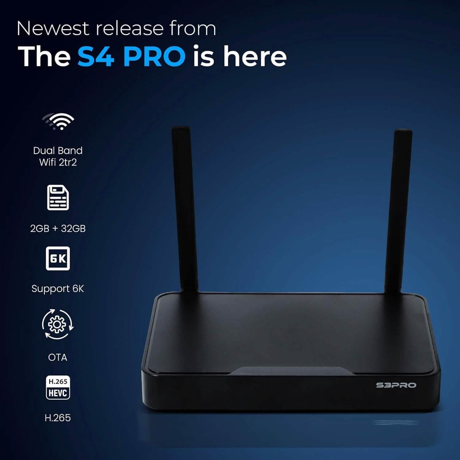 WALLECOM 2023 Latest S4 PRO Smart TV Box  (Refurbished) DailySale