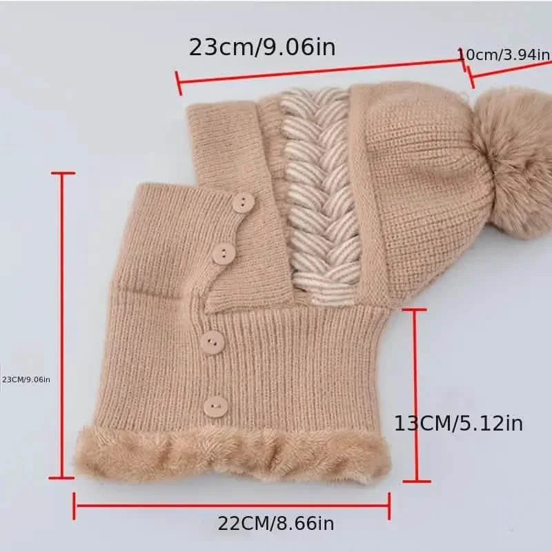 Warm Knitted Beanie Hat and Neck Warmer Set DailySale