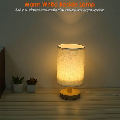 Warm White Nightstand Lamp USB Plug Modern Lantern DailySale