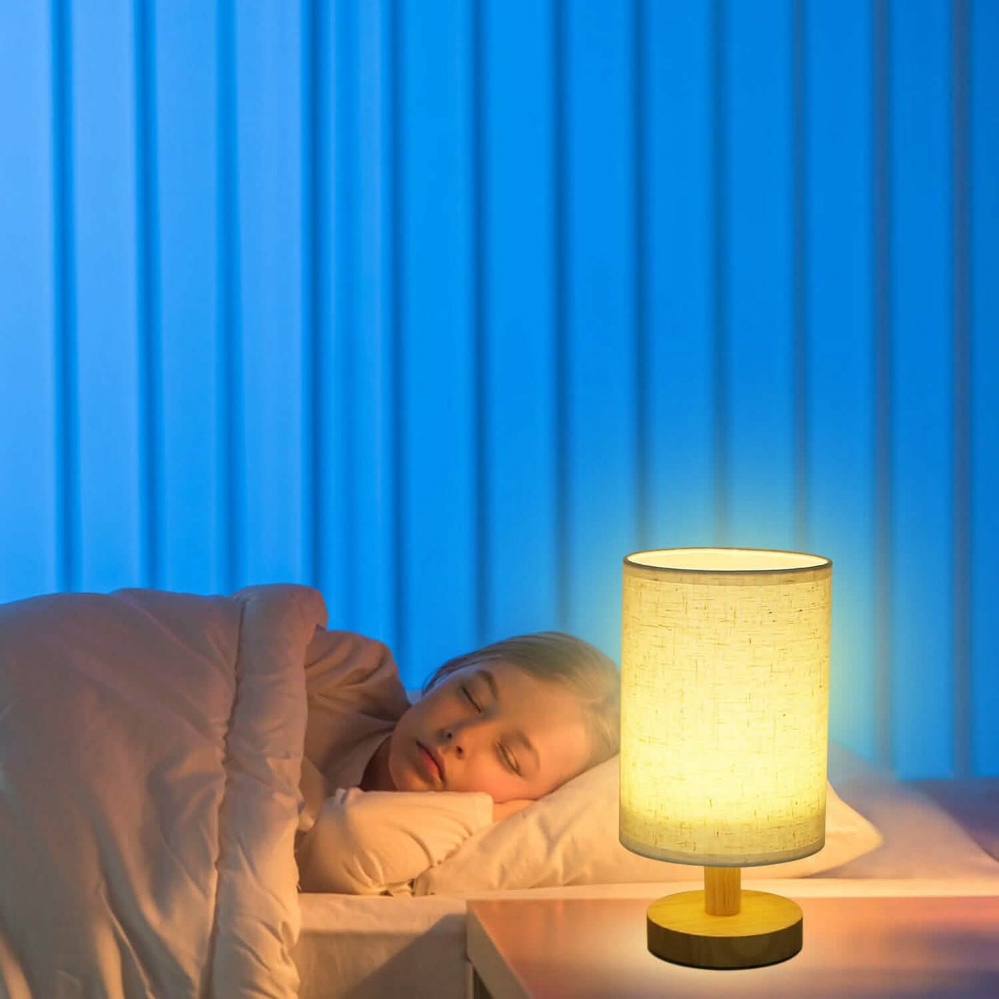 Warm White Nightstand Lamp USB Plug Modern Lantern DailySale