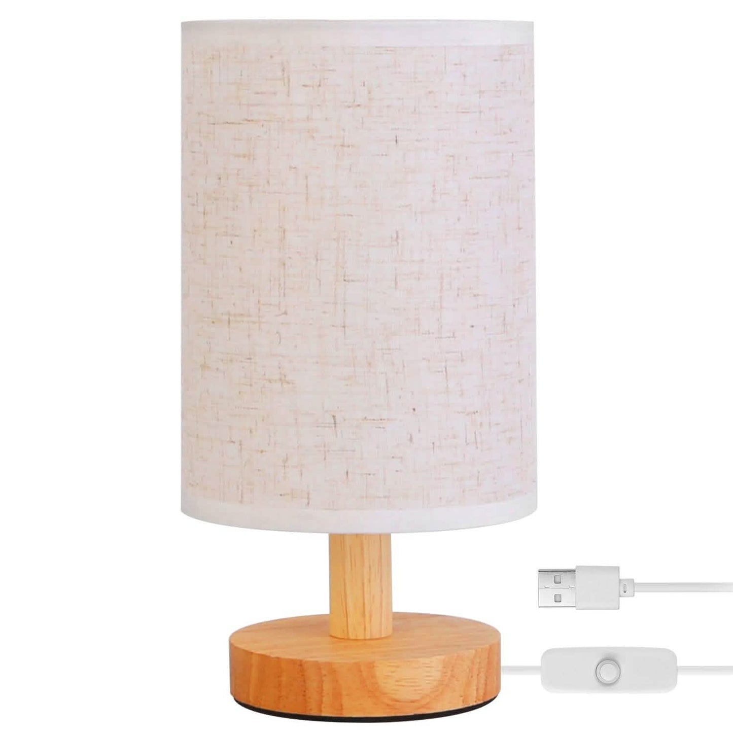 Warm White Nightstand Lamp USB Plug Modern Lantern DailySale