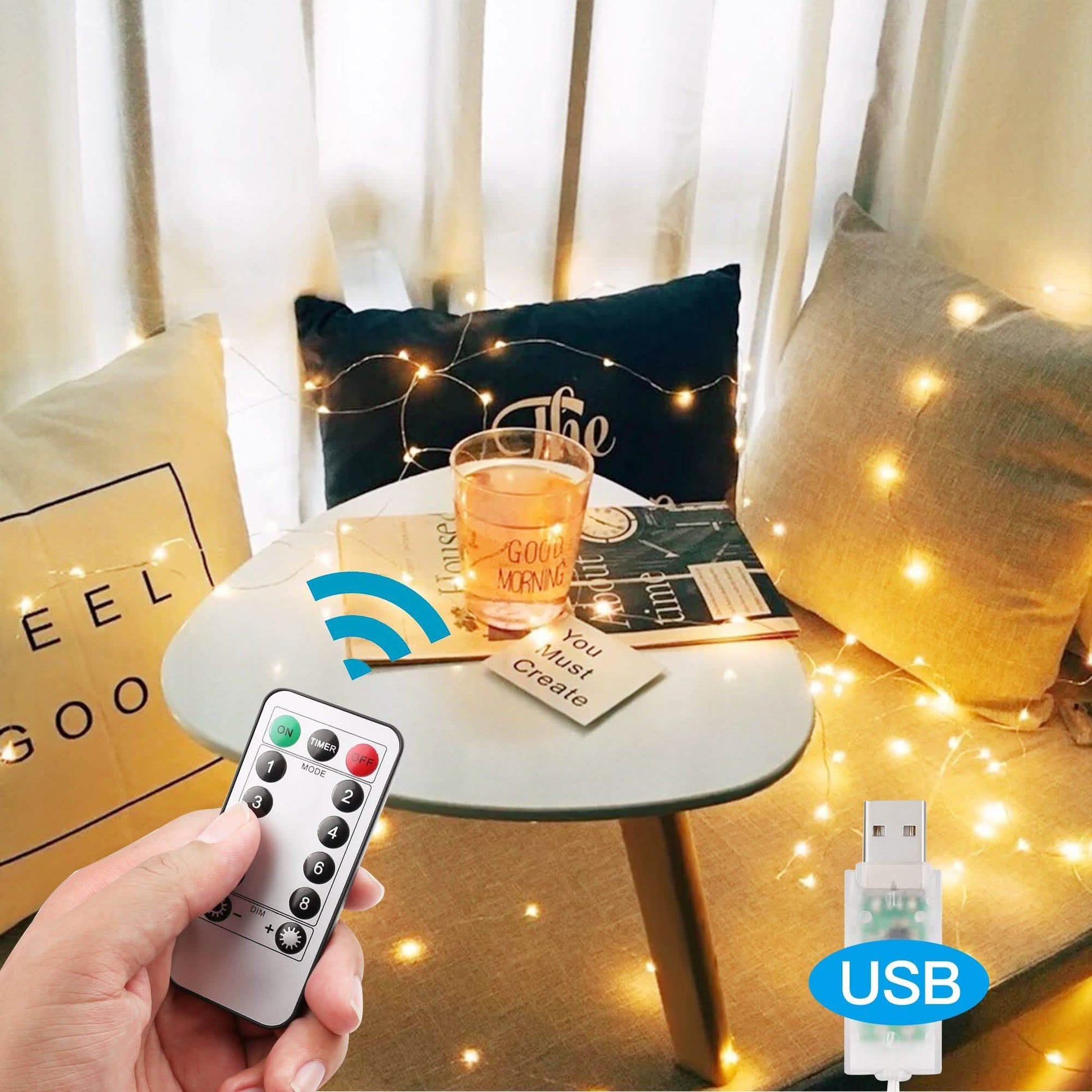 Warm White USB Remote Control 300LED String Lights DailySale