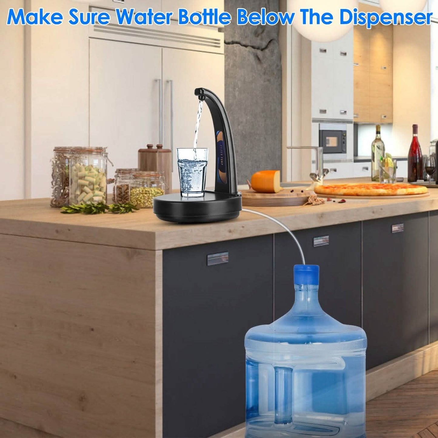 Water Bottle Dispenser USB Rechargeable Mini Water Jug for 1-5 Gallon Water Jugs DailySale