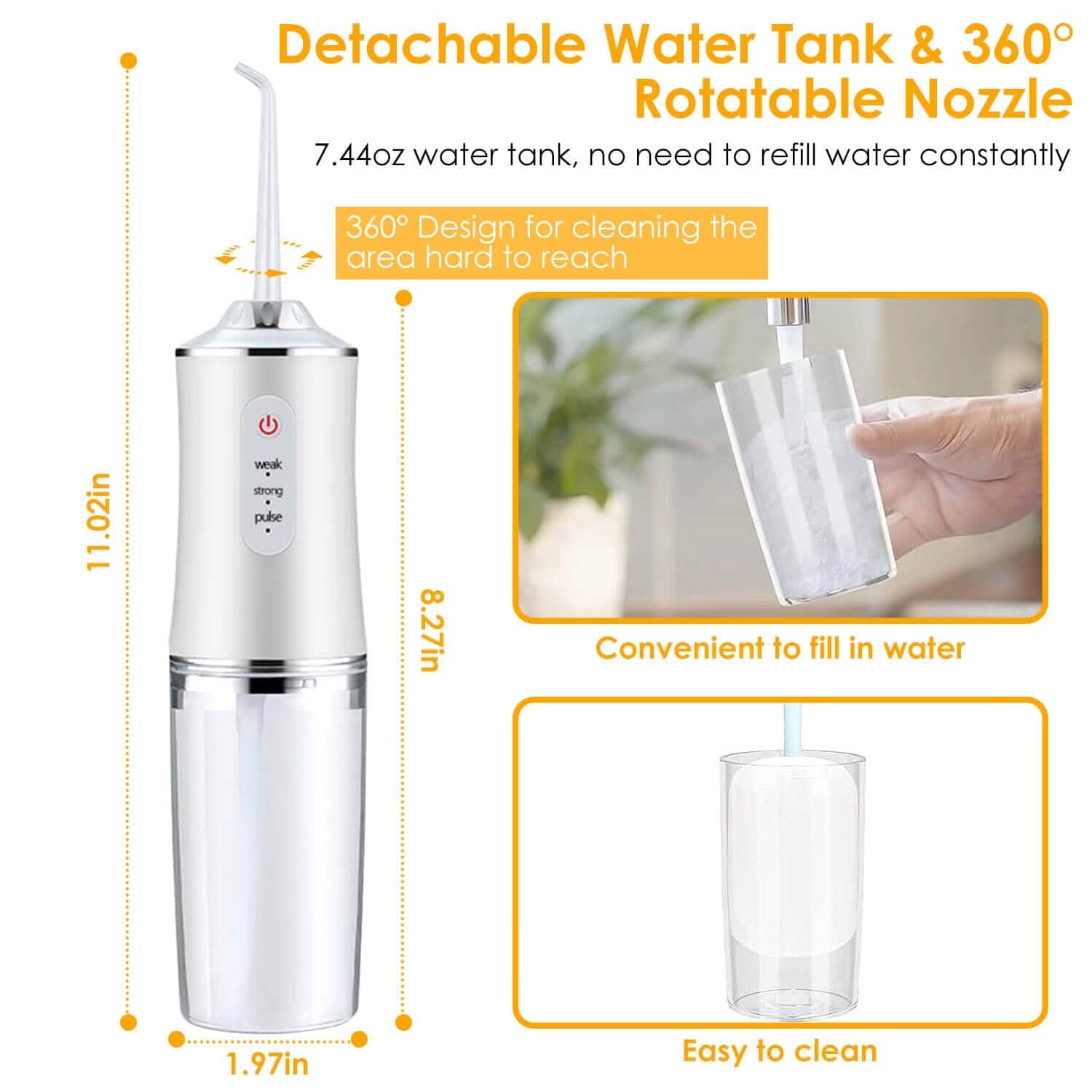 Water Flosser Cordless Dental Oral Irrigator Waterproof Teeth Cleaner DailySale