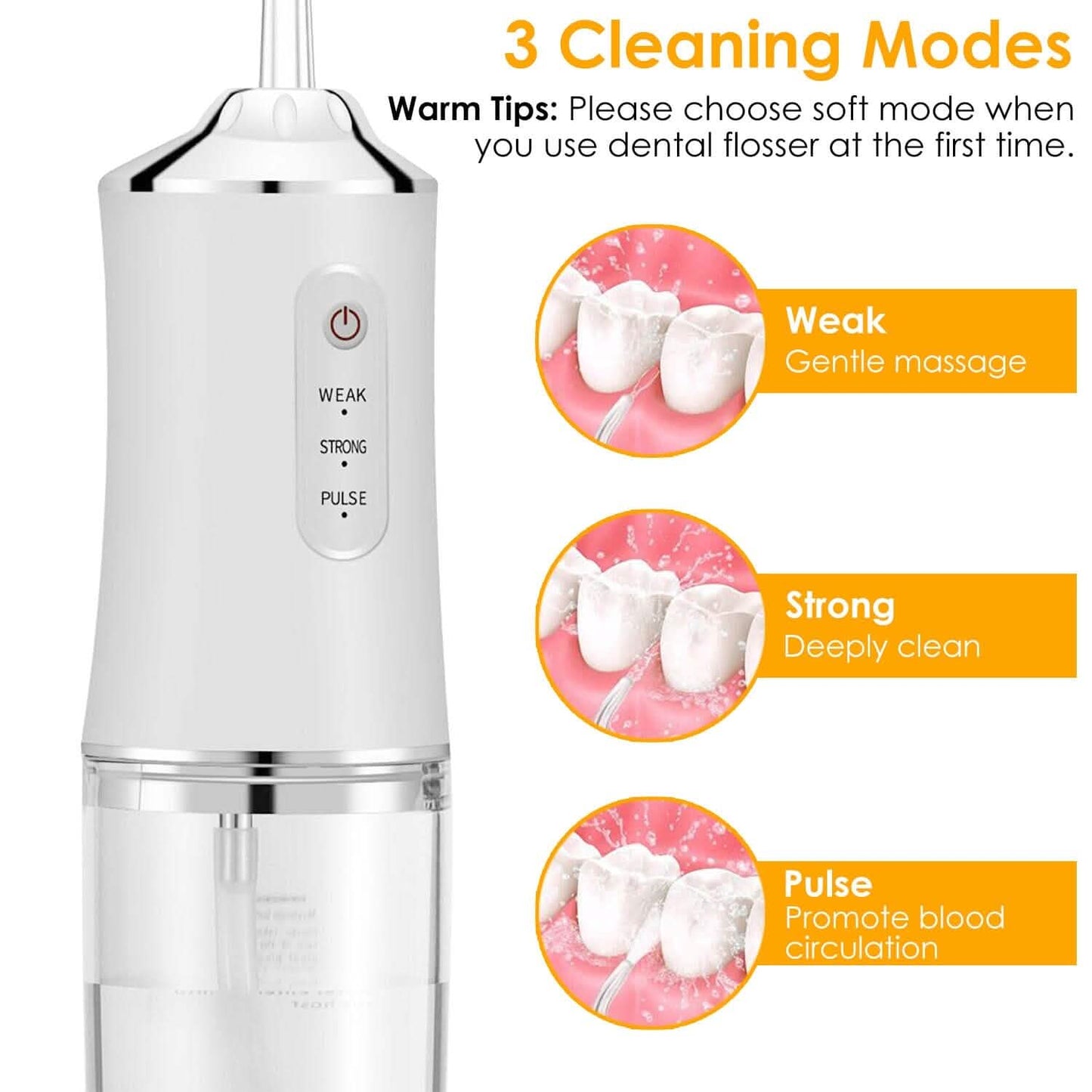 Water Flosser Cordless Dental Oral Irrigator Waterproof Teeth Cleaner DailySale