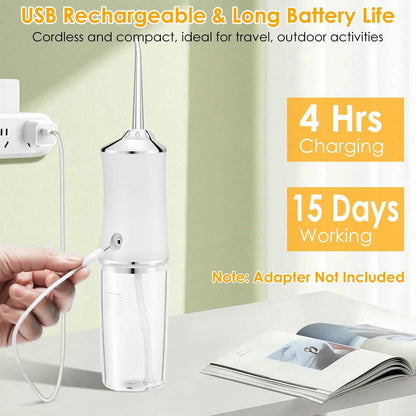 Water Flosser Cordless Dental Oral Irrigator Waterproof Teeth Cleaner DailySale