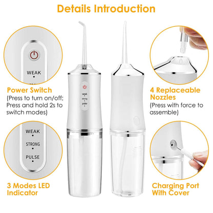 Water Flosser Cordless Dental Oral Irrigator Waterproof Teeth Cleaner DailySale