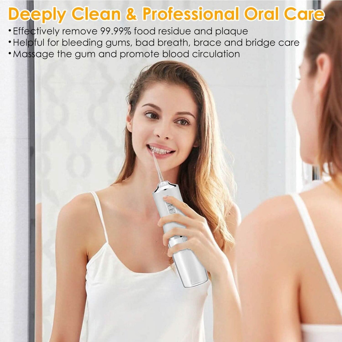 Water Flosser Cordless Dental Oral Irrigator Waterproof Teeth Cleaner DailySale