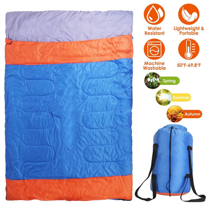 Water Resistant Camping Cotton Liner Sleeping Bag with Sack DailySale