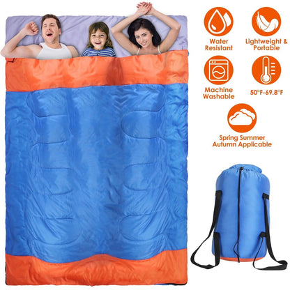 Water Resistant Camping Cotton Liner Sleeping Bag with Sack DailySale