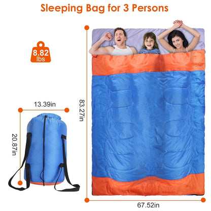 Water Resistant Camping Cotton Liner Sleeping Bag with Sack DailySale
