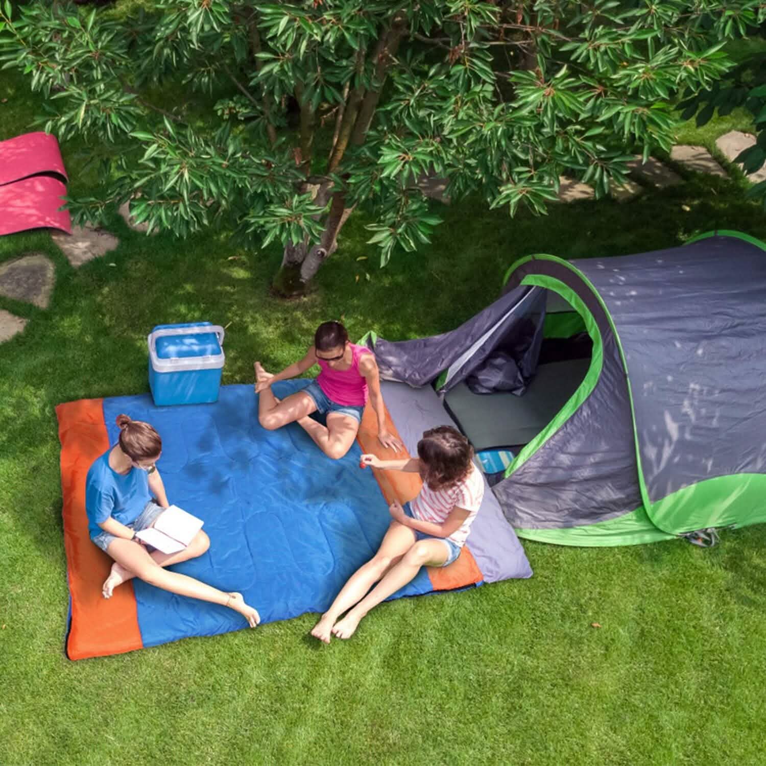 Water Resistant Camping Cotton Liner Sleeping Bag with Sack DailySale