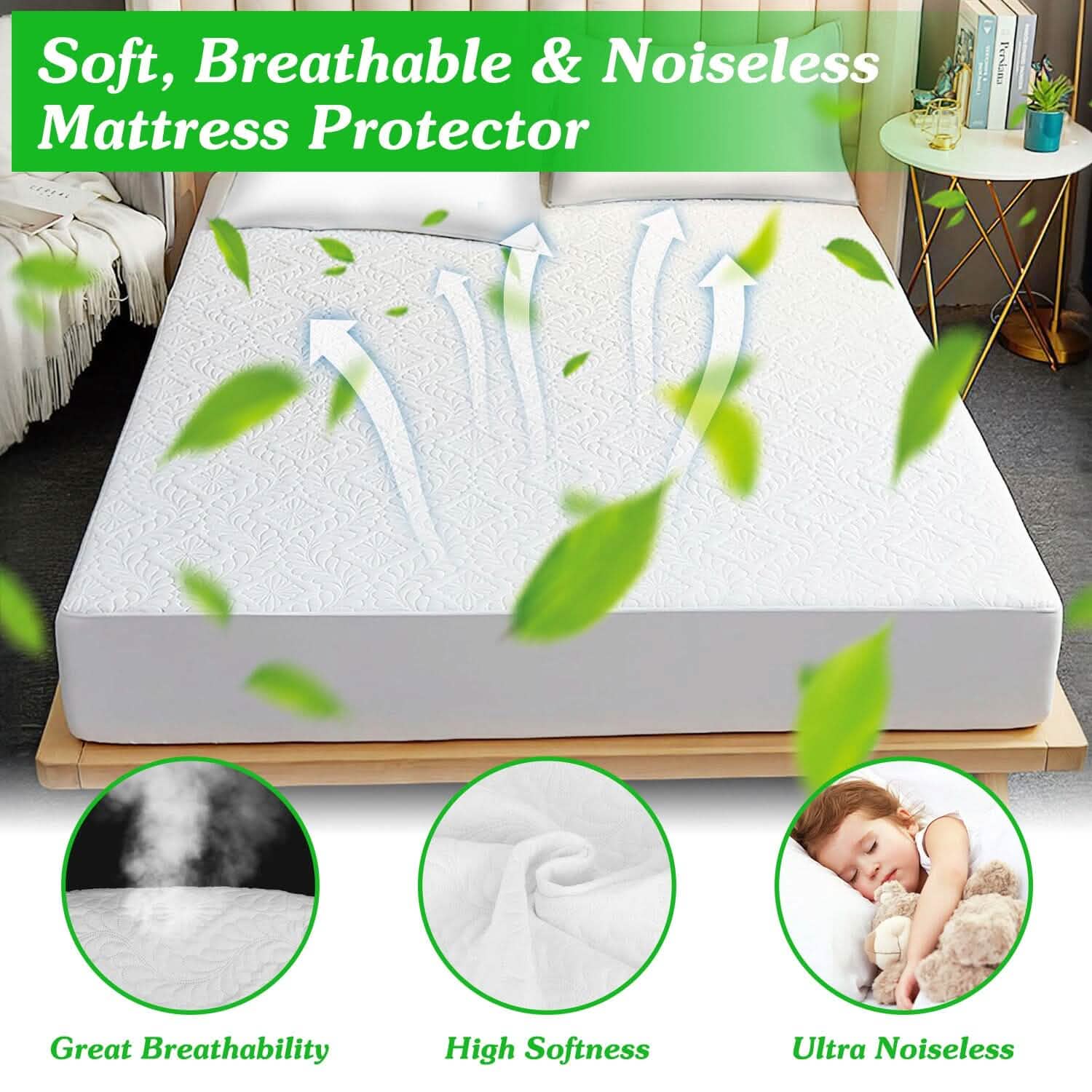 Waterproof Breathable Soft Cotton Mattress Protector DailySale