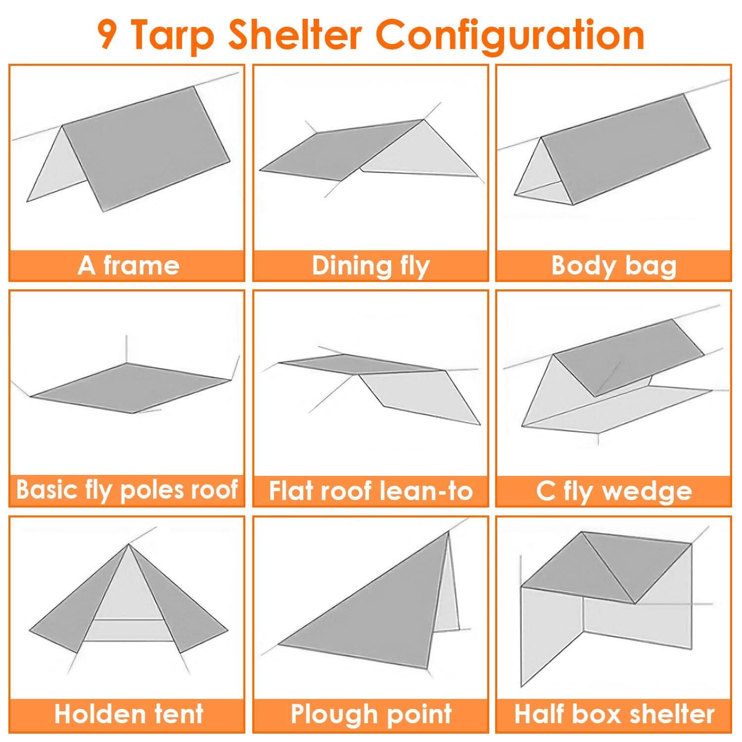 Waterproof Camping Tarp Kit Tent Canopy Awning Portable Rain Fly DailySale