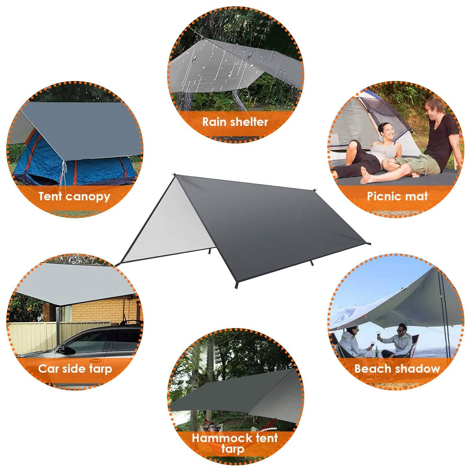 Waterproof Camping Tarp Kit Tent Canopy Awning Portable Rain Fly DailySale